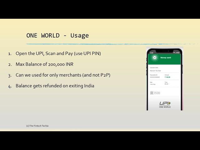 What is UPI ONE WORLD ? and how does ONE WORLD work ?