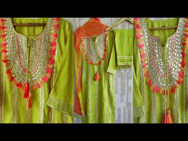 How to make gottapatti suit at home ️Eid dress design 2025️plain dress design️diy gottapatti suit