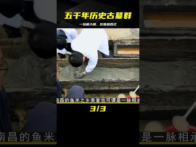 江西挖出五千年歷史古墓群價值超百億，一坑藏六棺，棺棺出清水 #鉴证史者 #古董 #開棺 #古墓 #考古發現