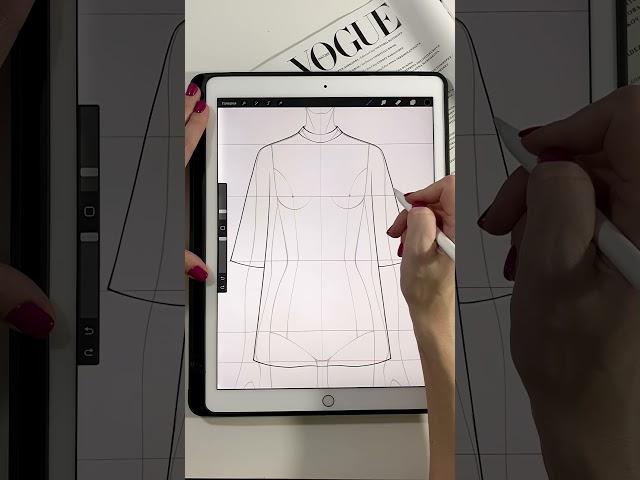 Как рисовать эскизы одежды? Уроки Procreate. Fashion иллюстрация