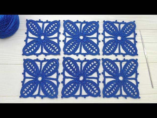 КВАДРАТНЫЙ МОТИВ крючком - мастер класс по вязанию - Crochet  lesson SQUARE MOTIVES
