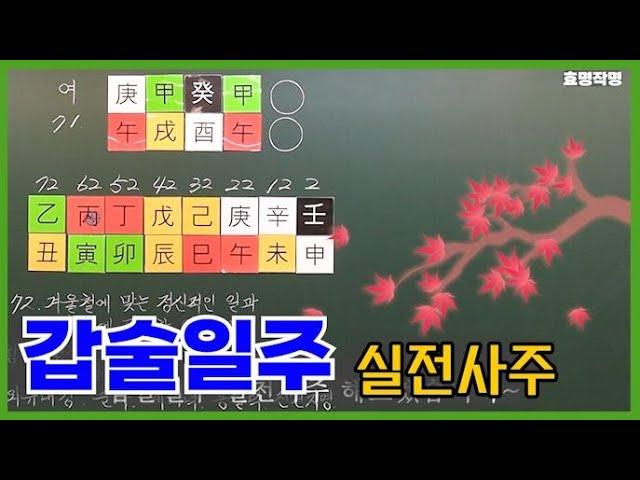 [고급] 3강 - 갑술(甲戌)일주 실전사주