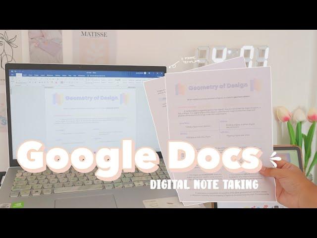 DIGITAL NOTETAKING USING MICROSOFT WORD I Aesthetic MS word notes free template ft. Hyperwrite