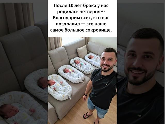 После 10 лет брака у нас родилась четверня… Благодарим всех, кто нас поздравил — это наше самое боль