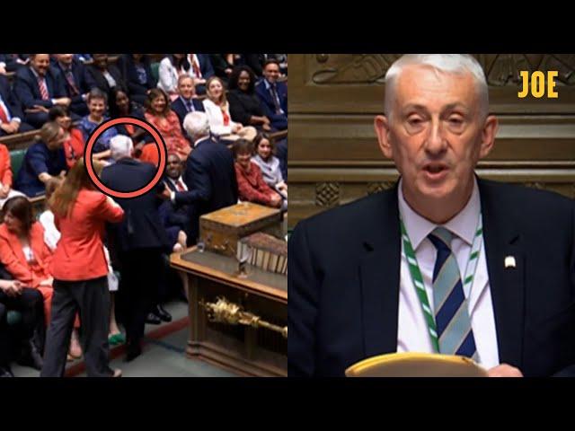 WATCH: Lindsay Hoyle dragged to Speakers' chair after accepting re-election