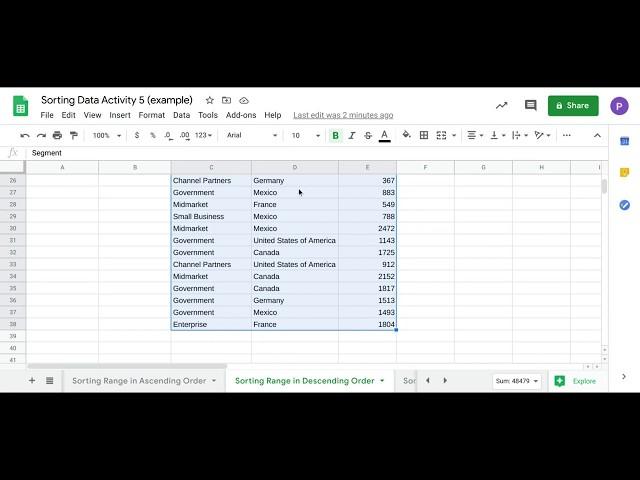 Sort Data by Range step by step