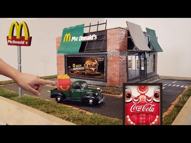 How to Make   Mc Donald's  mini DRIVE THRU--Comó hacer un mc donald's