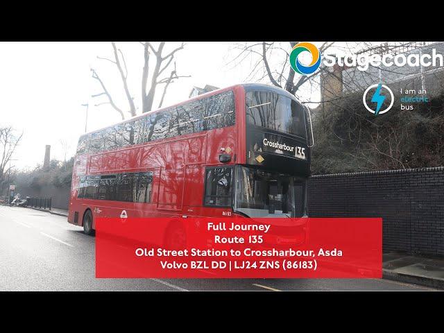 Full Journey | Route 135 to Crossharbour, Asda | Rare Working | Volvo BZL DD | 86183 (LJ24 ZNS)