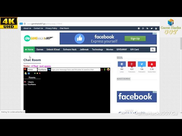 Welcome Chat Room GameHacks007