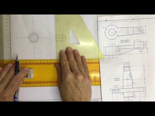 Mechanical drawing sectional front Gr11 HSE workbook page 2-14