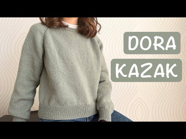 Dora Kazak | Yakadan Başlanan Kolay Dikişsiz Yetişkin Kazağı | Top Down Sweater Knitting Tutorial