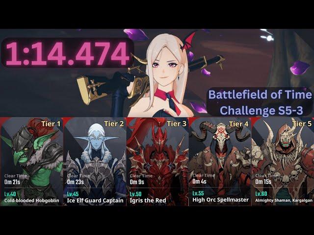 Solo Leveling: Arise | 1:14.474(-1 Dash) | Battlefield of Time Challenge Season 5 #3