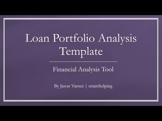 Template for Loan Tape Analysis