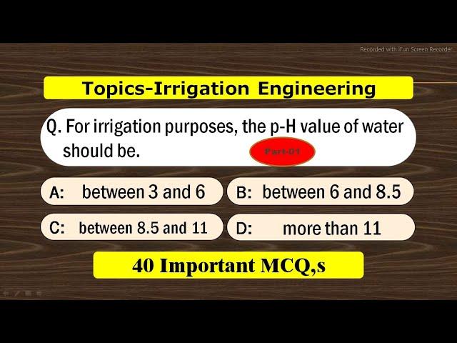 Irrigation Engineering MCQ 40 || Civil Engineer || Exam Help Center