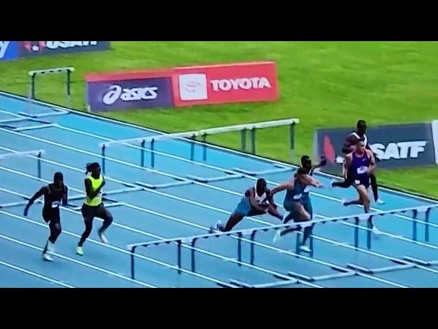 Devon Allen 12.84s over 110m Hurdles