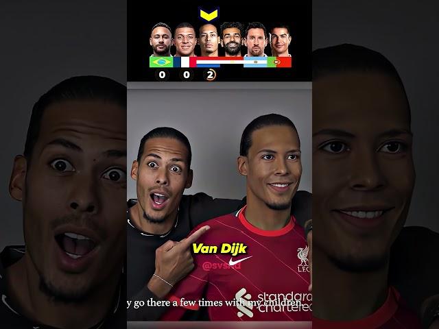 Ronaldo vs Neymar vs Mbappe vs Messi vs Salah vs Van Dijk | with their Wax Figures