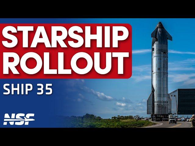  Ship 35 Rolls to the Launch Site for Starship Flight 9