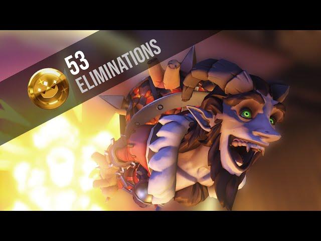 Overwatch 2 Junkrat Gameplay - 53 ELIMS 9 TIRE KILLS POTG (No Commentary)