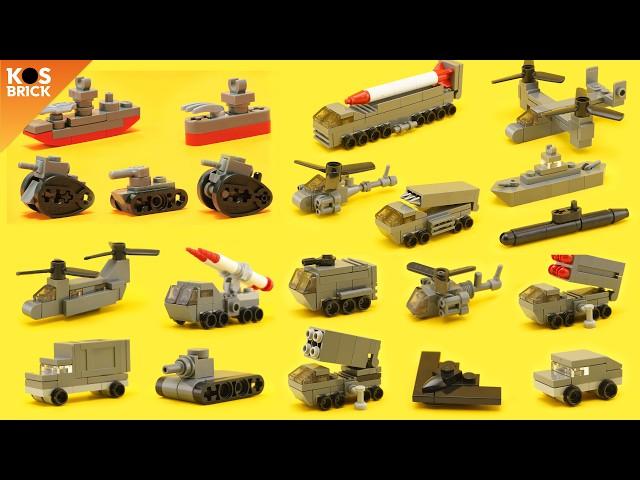 Lego Military Mini Vehicles Compilation 1 - Part 1-4 (Tutorial)