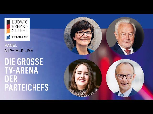 ntv-Talk live und exklusiv vom LEGmit den Parteichefs von SPD, Bündnis90/Die Grünen, FDP und CDU