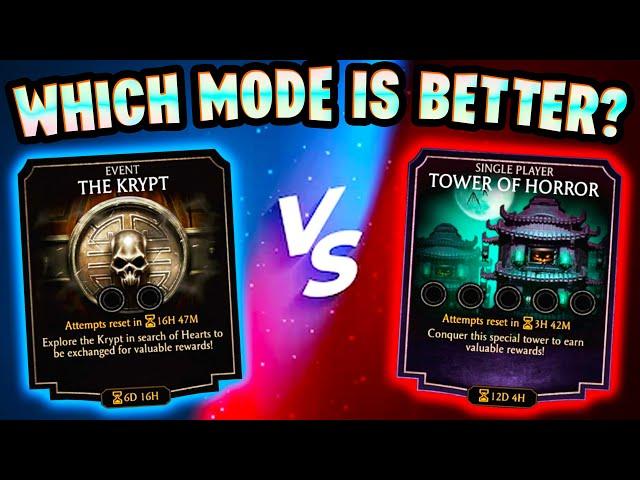 MK Mobile. TOWERS vs KRYPTS. What's The BEST Game Mode? Are Towers Obsolete Now?