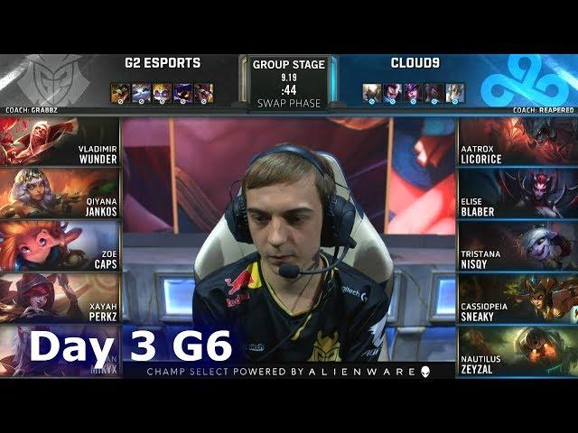 G2 vs C9 | Day 3 S9 LoL Worlds 2019 Group Stage | G2 eSports vs Cloud 9