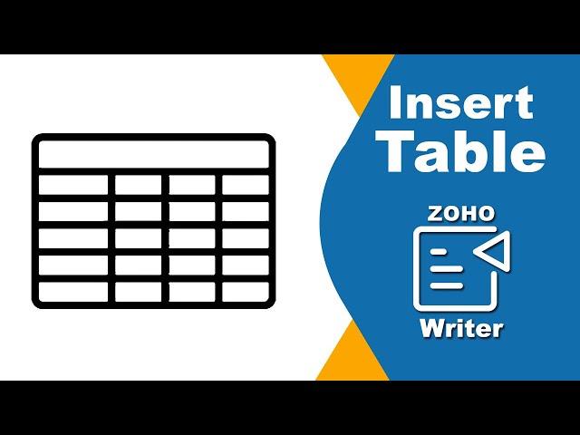 how to insert table in Zoho Writer