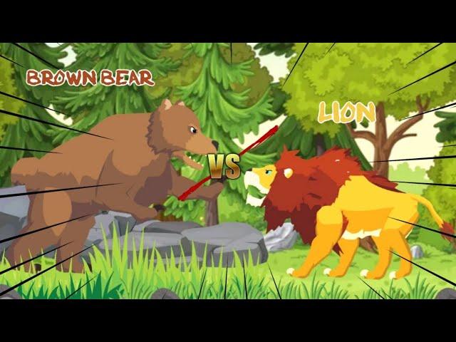 Brown Bear vs Lion | Lion vs Animals Level Challange | Animal DC2 Animation