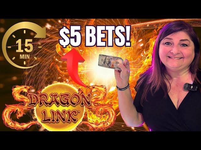 #9 $100 STUCK ON A BET SLOTS CHALLENGE! DRAGON LINKS  ELLIS ISLAND LAS VEGAS