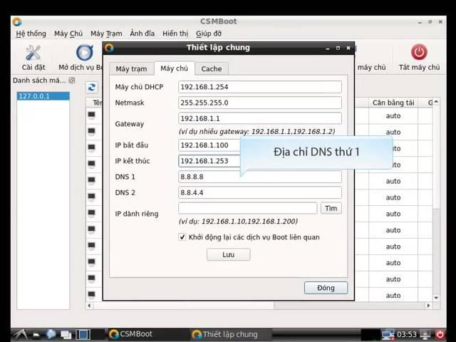 Hướng dẫn Cấu hình giao diện máy chủ CSMBoot - VNG