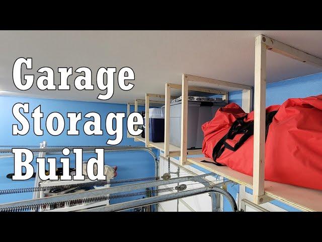 GARAGE STORAGE SHELVING BUILD // Stronger AND Cheaper Over Garage Door Storage