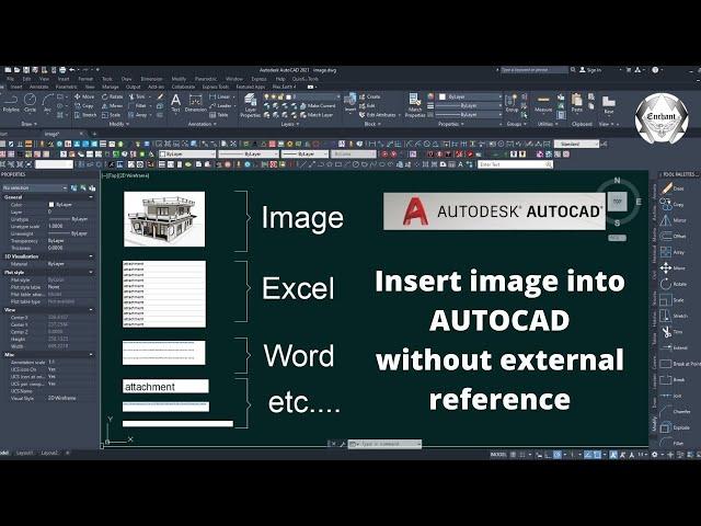 Insert image into AUTOCAD without external reference / how to architect / architecture