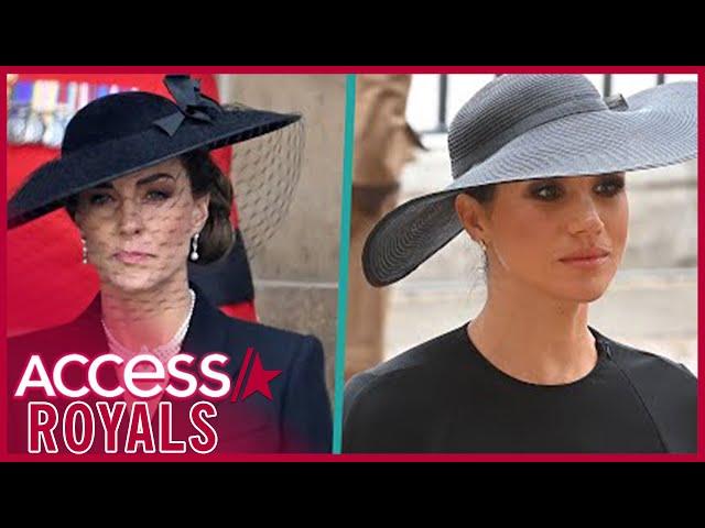 How Princess Kate Middleton & Meghan Markle Paid Tribute To Queen Elizabeth At Her Funeral
