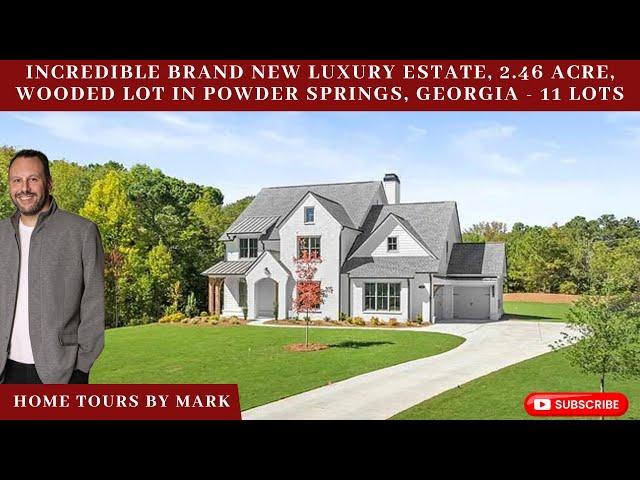 Brand New Cobb County, Georgia Estate. 2.5 Acres. Buy Or Build Your Luxury Million Dollar Home