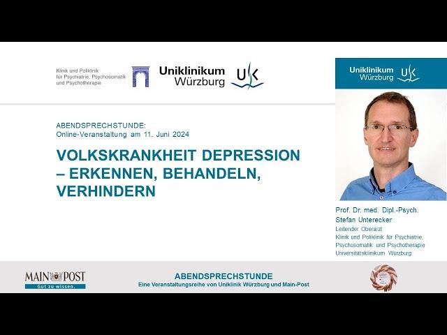 Volkskrankheit Depression - Prof. Dr. Stefan Unterecker