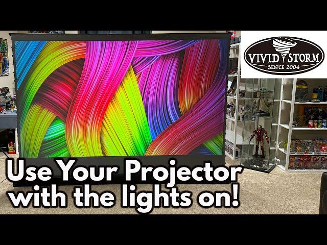 Vivid Storm ALR projector screen, Makes Every Projector Picture 100% BETTER!