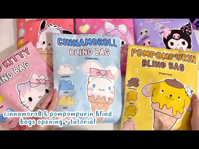 🩵cinnamorollpompompurin blind bags opening + tutorial | ASMR | sanriolve