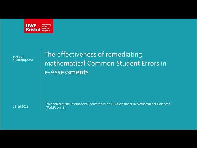 The effectiveness of remediating mathematical Common Student Errors in e-Assessments