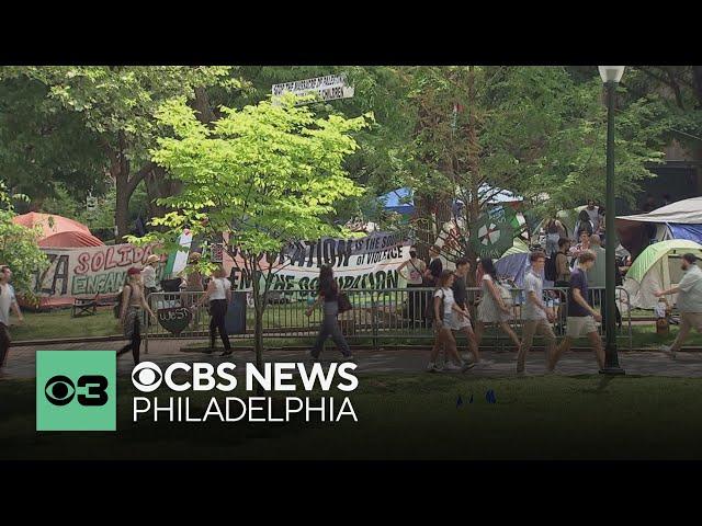 Tensions growing on Penn's campus as pro-Palestinian protest enters Day 8