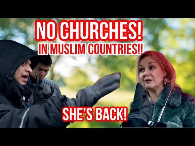 No Churches in Muslim Countries!? Mansur Vs Karen | Speakers Corner | Hyde Park