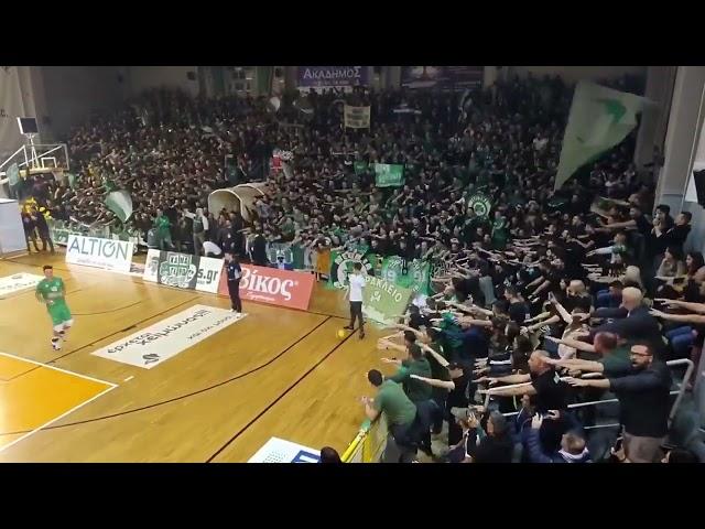 Panathinaikos fans in volleyball game against Kifisias in Greek League