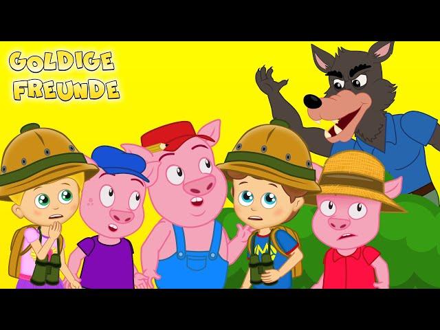 Drei kleine Schweinchen kinderlied | Kinderlieder zum mitsingen | Goldige Freunde