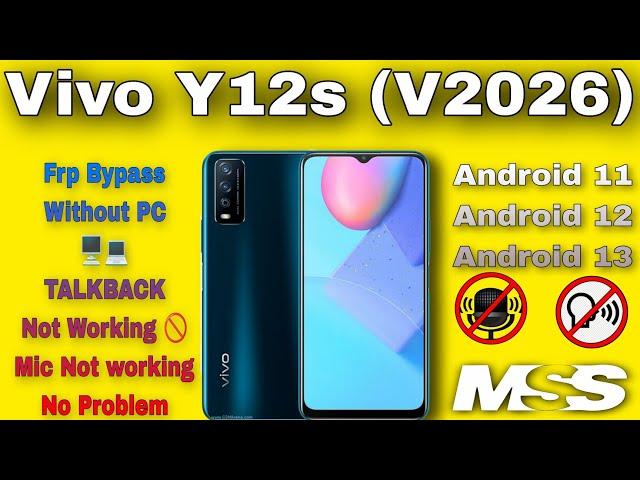 Vivo Y12s Frp Bypass 2023 | Vivo Y12s Frp Bypass 2024 | Vivo Y12s Frp Bypass Android 11 / 12 |