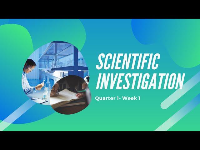 grade 7- Scientific Investigation/Method- Quarter 1-week 1 (Deped- MELC)