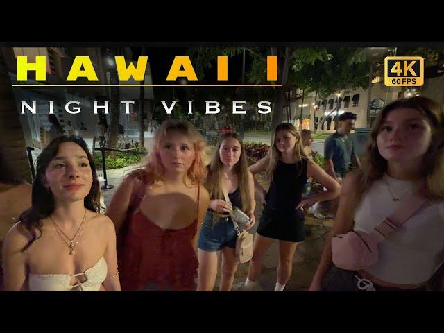 【4K】Downtown Waikiki at Night in Honolulu 4k Walking Tour #walkingtour #hawaii #waikikibeach #travel