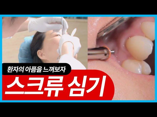 스크류를  왜 아프다 하는지 모르겠다길래, 제가 심어줬습니다. 환자의 마음을 알라!! (치아교정, 스크류교정)
