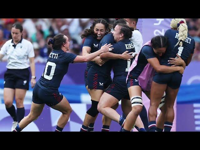 Alex Sedrick scoring in final second USA women's rugby sevens wins bronze vs Australia! Olympic 2024