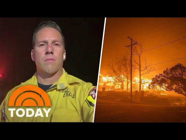 Fire chief on out-of-control LA wildfires, 'consistent' wind gusts