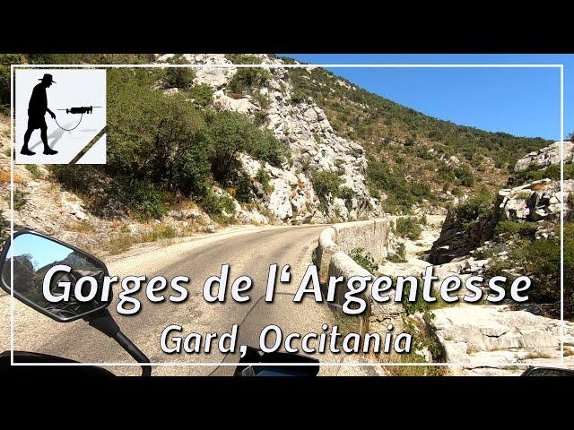 Gorges de l'Argentesse, Balcony Road D296, Gard, Occitania, France - by motorcycle