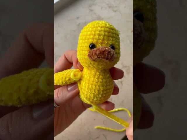 Crochet amigurumi chenille yarn duck toy